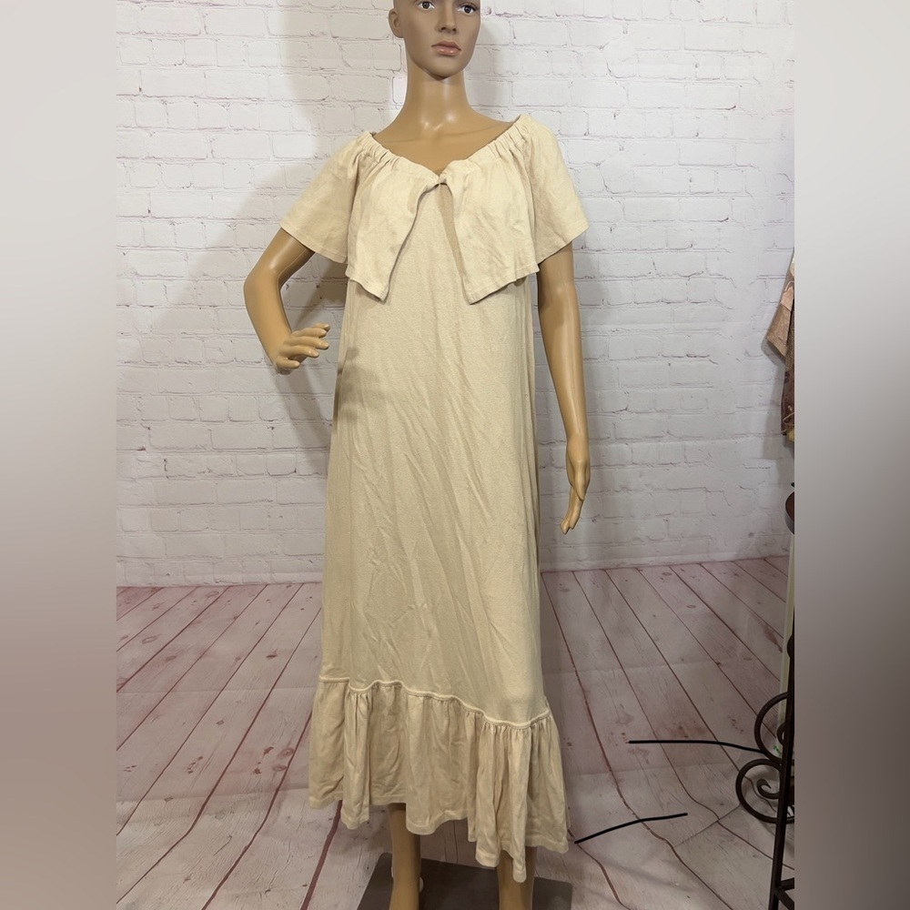 FREE PEOPLE “Lynne Midi” 100% cotton off shoulder women’s  dress Small NWT - Picture 2 of 16